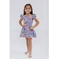 thumbnail image 3 of Disney Princess Belle Floral Toddler Girls Chambray Skater Dress Toddler to Big Kid, 3 of 5