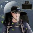 thumbnail image 5 of Kumdkd Rechargeable Solar Fan Hat with Neck Cover - Wide Brim Waterproof Sun Hat for Outdoor Fishing Hiking Gear, 5 of 8
