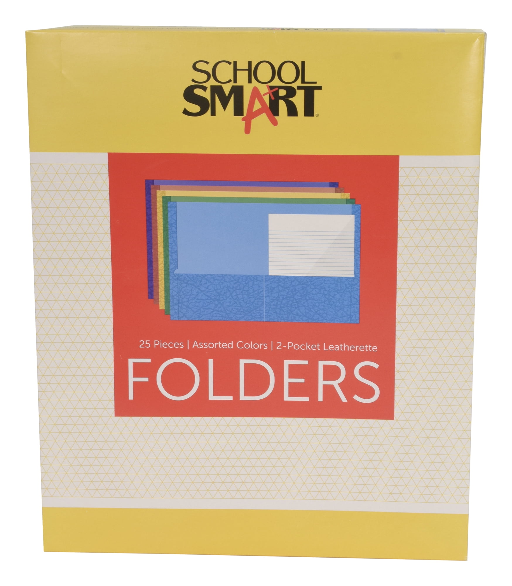 School Smart 2Pocket Folders, Assorted Colors, Pack of 25 Walmart