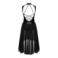 thumbnail image 5 of YONGHS Womens Shiny Sequins Lyrical Dance Costume Sleeveless Sheer Mesh Ballet Leotard Dress Black L, 5 of 7