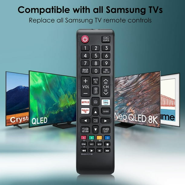 Nouvelle Télécommande Universelle Samsung pour telecommande Samsung Smart  TV pour telecommande Samsung TV - avec Netflix, Prime Video, Samsung TV