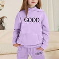 thumbnail image 2 of Toddler Outfits for Girls Sets Casual Winter Wear Trendy Printed Hooded Sweatshirt Fall Girls Clothing Sets Purple Size 3-4T, 2 of 4