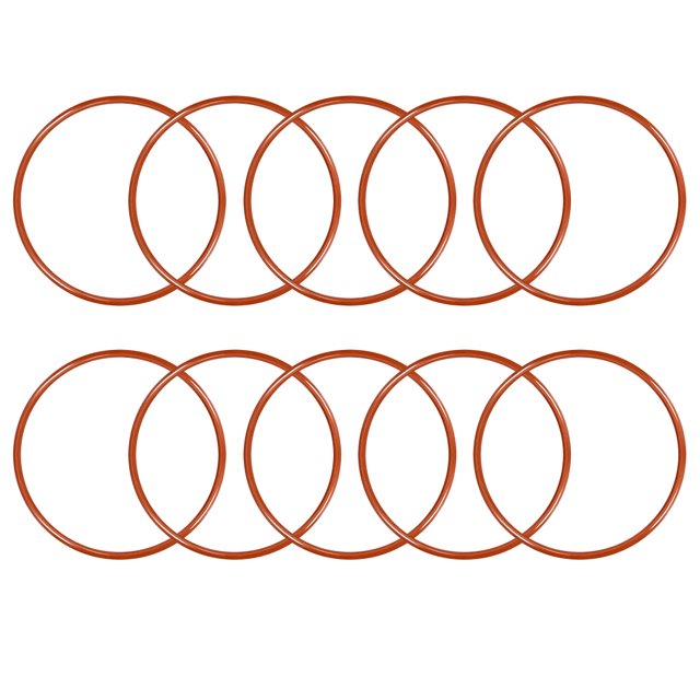 Unique Bargains Joint Torique en Silicone 53mmx49mmx2mm VMQ Joint d'Étanchéité Rouge 10 Pcs