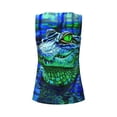 thumbnail image 5 of Lsque Colorful Stained Glass Crocodile Printed Workout Tank Tops for Women, Athletic Sports Tank Tops, Compression Sleeveless Dry Fit Shirts,Sleeveless Yoga Shirt-Large, 5 of 9