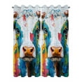 thumbnail image 2 of nqOlkjepod Outdoor Curtains for Patio Waterproof, Colorful Cow Outdoor Privacy Panels Grommet, Rustic Vintage Abstract Oil Painting Art Blackout Outside Curtains for Porch/Cabana 54"x95", 2 Panels, 2 of 8