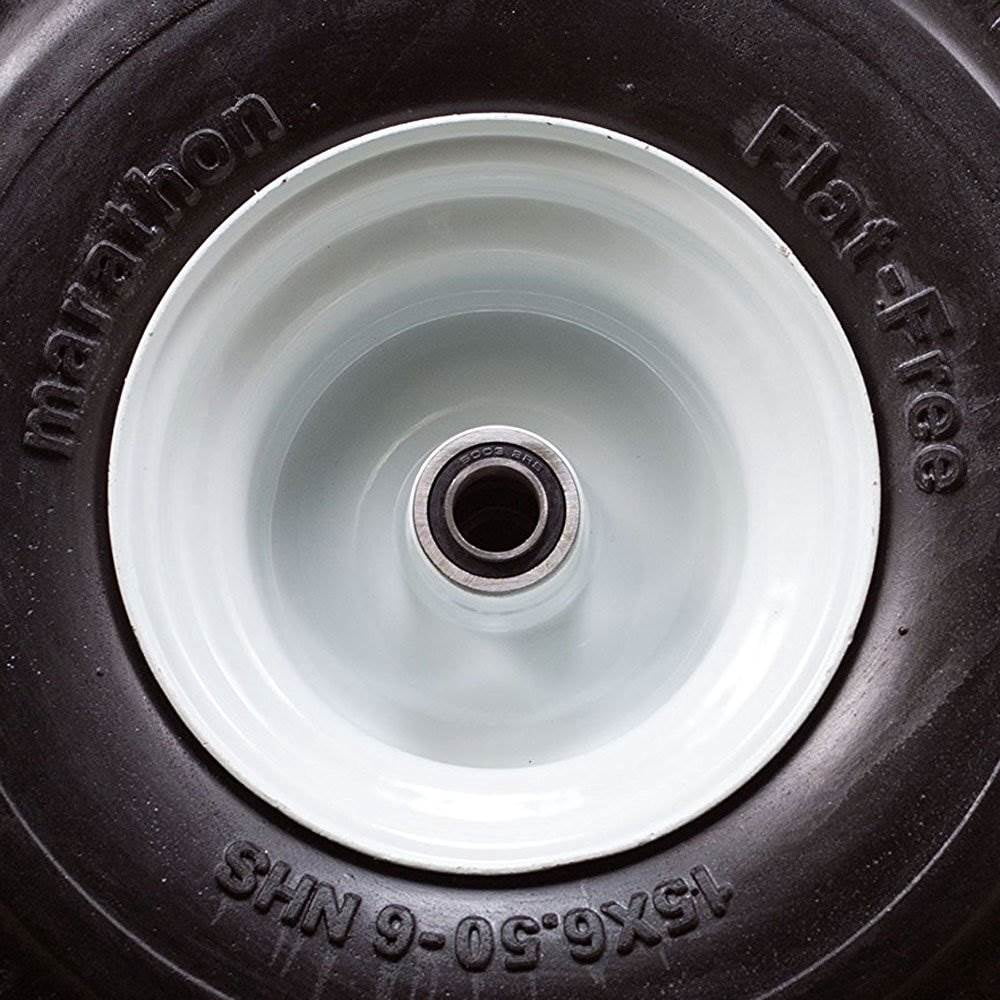 Marathon 15 x 6.50 x 6, 3 Inch Hub Flat Free 3/4 Inch Bearings Riding Mower Tire
