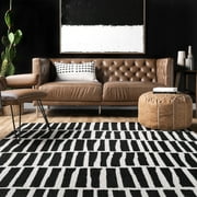 nuLOOM Lemuel Hand Tufted Wool Runner Rug, 2' 6 x 8', Black
