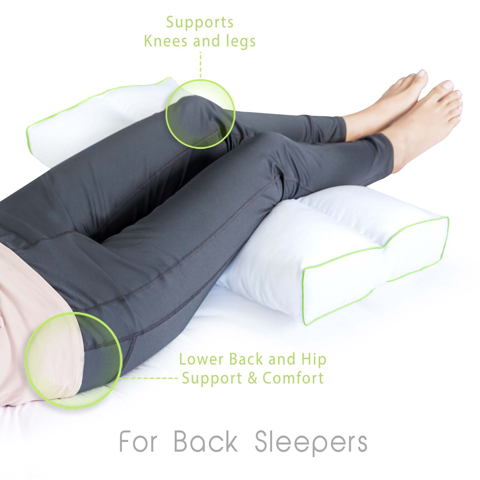 Cooling Memory Foam Leg Pillow for Back, Hip & Knee Support – Knee