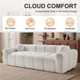 thumbnail image 4 of Aukfa 99" Oversized Cloud Sofa Boneless Couch 4-Seater Tufted Upholstered Sofa for Living Room, 2 Pillows, Corduroy, Cream, 4 of 9