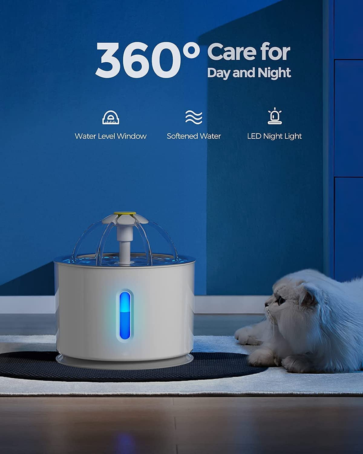 EURHOWING 84Oz Automatic Pet Water Fountain Cat/Dog Drinking Dispenser Water Feeder with Filter