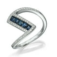 thumbnail image 6 of HeartsAndYou 2ct Natural Sapphire & Diamond Engage Ring Curved Statement 14k SOLID White Gold, 6 of 9