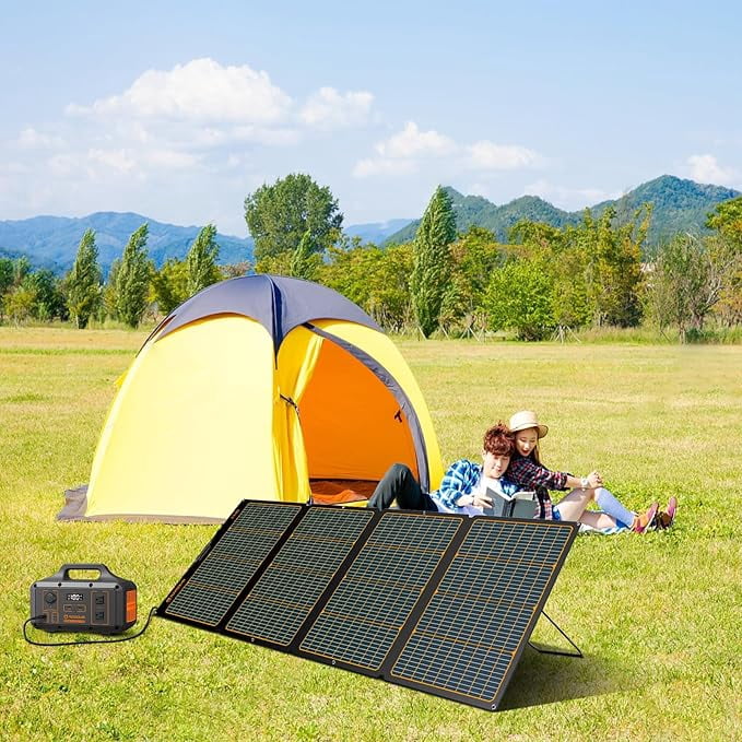 Flexsolar F240 240W Foldable Solar Panel, High Efficiency PV Module Power Charger with MC-4 Output, Adjustable Kickstands for RV Outdoor Camping