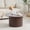 Drum-Walnut, variant on YOCWO Lift Top Coffee Table with Sliding Door and Round Leg, Fluted Round Coffee Table with Hidden Compartments Storage for Living Room, Walnut