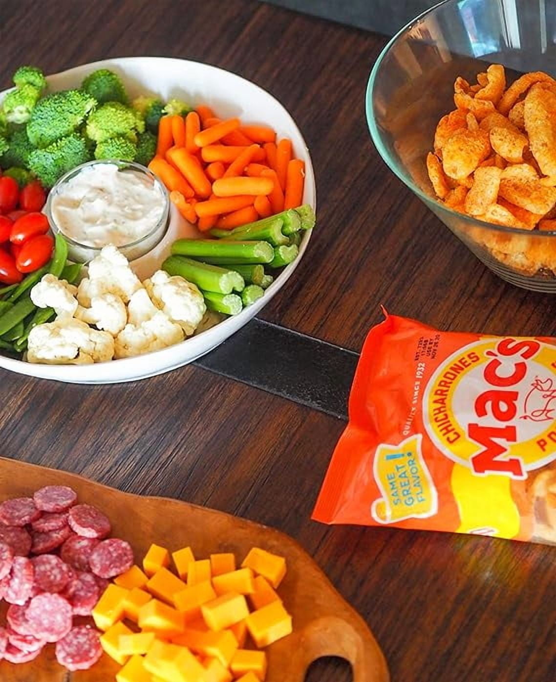 Mac’s Bar-B-Q Crispy Fried Pork Skins Party Size 8.5 oz Bag