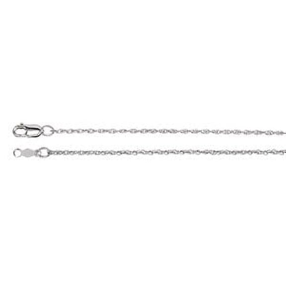 FB Jewels 18K White Gold 1.25mm Rope 18 Inch Chain Necklace