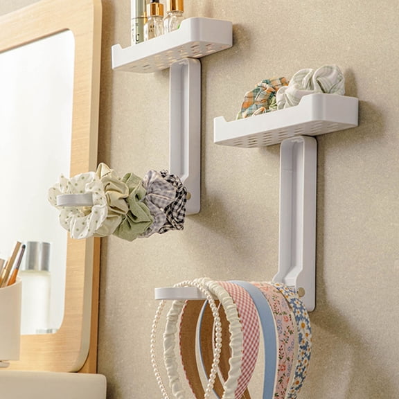 OUNONA Elastic Headband Hairpin Storage Rack Baby 22X19.9X18CM White