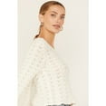 thumbnail image 3 of Shyanne Women's Bell Sleeve Pointelle Sweater - SWFA24SW54-OFFWHT   US, 3 of 5
