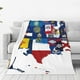 thumbnail image 1 of Balery The Map Of United States Manta de Felpa Suave y Acogedora – Cobija de Franela Aterciopelada para Cama, Lavable y Cálida para Sofá, Mascotas, Transpirable-60"x50", 1 of 7