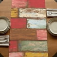 thumbnail image 5 of Table Runners 72 Inches Long Dress Scarves, Nautical Anchor Farmhouse Kitchen Table Runner, Coffee Tablerunners, Country Vintage Colorful Wooden Plank 14x72 Inch, 5 of 9