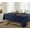 Navy, variant on Newbridge 52 x 52 Inch Square Fabric Tablecloth, Elegance Plaid, 100% Polyester, No Iron Soil Resistant Dining Room, Party and Banquet Table Cover, Solid Textured, Navy