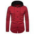 thumbnail image 1 of DPTALR Autumn And Winter Men's Cardigan Casual Hooded Sweater Large Multicolor Coat, 1 of 3