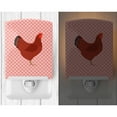 thumbnail image 2 of Caroline's Treasures BB7843CNL New Hampshire Red Chicken Pink Check Ceramic Night Light, 6x4x3", multicolor, 2 of 2
