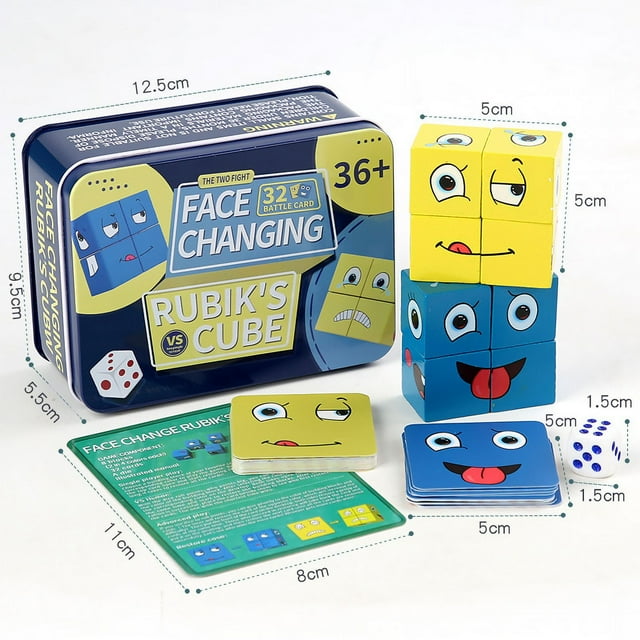 Cubo de Rubik con expresión que cambia el rostro de los niños, divertidos juegos de escritorio para padres e hijos, juguetes de bloques de construcción para educación temprana e inteligencia