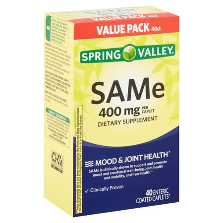 Spring Valley SAMe Enteric Coated Caplets Value Pack, 400 mg, 40 (Doctor's Best Sam E 400 60 Count)