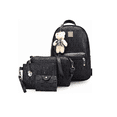 thumbnail image 1 of Set 4 Bolsas De Mujer Moda Dama Mochila Cosmetiquera Correa negro, 1 of 3