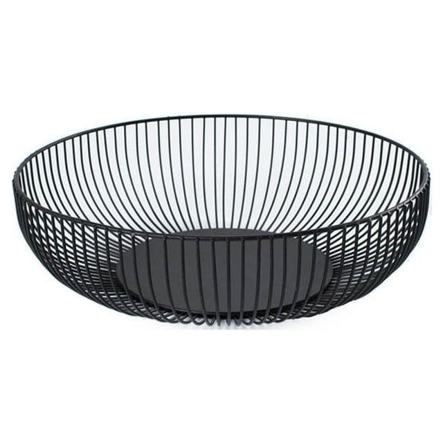 EeaseMX Cesta de alambre para frutas, frutero de hierro, plato para aperitivos, cesta para guardar verduras, decoración de mesa de comedor (tamaño grande)
