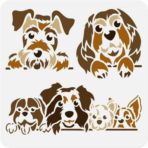 1 pc PET Hollow Out Drawing Painting Stencils for DIY Scrapbook Photo Album Dog 300x300mm
