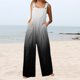 thumbnail image 2 of Gibobby pantalones holgados de oficina Monos de mujer Verano Casual Suelto Sin mangas Patchwork Doble bolsillos Mono Estampado floral Boho Pierna ancha Babero en general(Blanco， XXL), 2 of 5