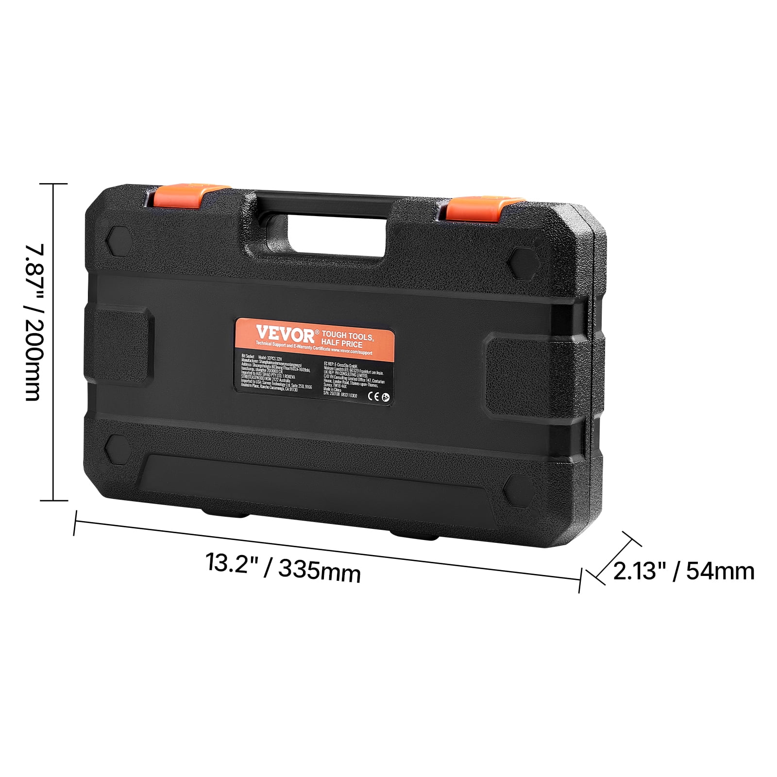 VEVOR Hex Bit Socket Set, 32-Piece, S2 Alloy Steel and Cr-V Steel, Standard SAE and Metric, 1/4 in, 3/8 in, and 1/2 in Drives, with Enhanced Storage Case, Allen Socket Set for Mechanics, Auto Repair