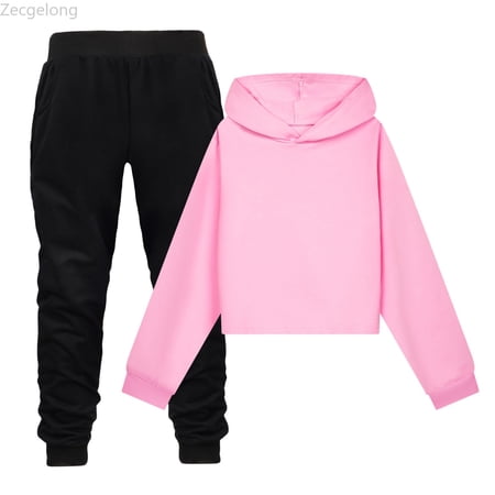 Zecgelong Child Toddler Boys Girls Long Sleeve Prints Warm Hoodie Pullover Tops Pants Kids Outfits Sweat Suit Toddler Girls Sets Age 9-10 Years