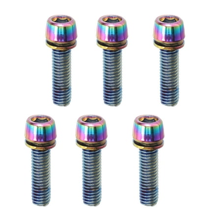 

6pcs Bolts Screw with Washers for BMX MTB Road Bike Bicycle Stem Bolts Screw Alloy Steel M5x18mm Multicolor