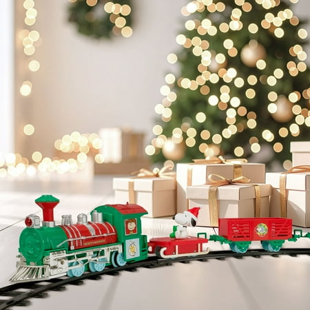 Snoopy Express 12-Piece Christmas Train Set – Holiday Décor Toy by Ruz