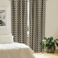 thumbnail image 2 of Ambesonne Abstract Window Curtains, Classic Geometric Inspired, Each 28" W x 84" L, Dark Sepia and Tan, 2 of 4