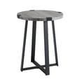 thumbnail image 2 of Woven Paths Rustic Wood and Metal Round End Table, Slate Grey, 2 of 6
