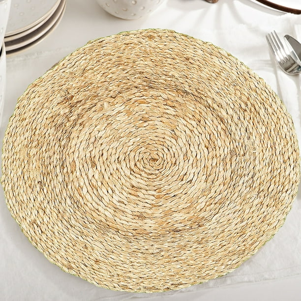 LR Home Natural Jute Round 15 inch Placemats ( Set of Two )