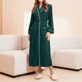 thumbnail image 2 of Gifts for Her Bathrobe for Women Fleece Women's Nightgowns & Sleepshirts Oversize Cozy Women's Robes House Womens Robe Blackish Green, 2 of 9
