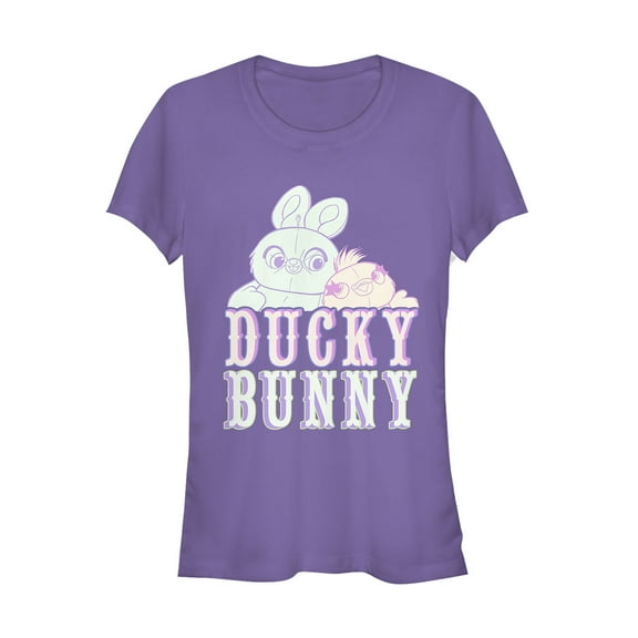 Junior's Toy Story Ducky & Bunny Hugs Graphic Tee Purple X Large