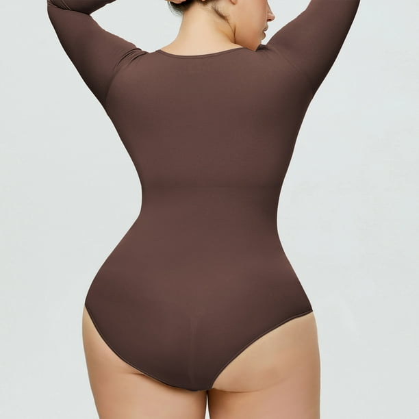 Deep V Neck Short Sleeve Long Sleeve Top Bodysuit Women's, Tummy Lifting  Hip Shaping Bodysuit 