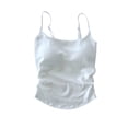 thumbnail image 3 of UVEASISHA Cami Tops for Women With Built In Bra Spaghetti Strap Padded Wireless Longline Tank Tops Slim Fit Casual Wear White Free Size, 3 of 9