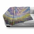 thumbnail image 3 of Pastoral Soft Flannel Fleece Blanket, Pastoral Valley Under Surreal Dreamy Sky Floral Fresh Blooming Flourishing Nature, Cozy Plush for Indoor and Outdoor Use, 50" x 60", Multicolor, by Ambesonne, 3 of 6