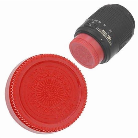 Fotodiox Cap-Rear-Nikon-Red Designer Rear Lens Cap for All Nikon & Nikkor F Lenses Red