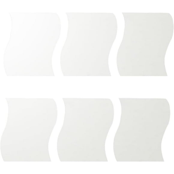 HAHADAXA Wall of The Mirror Wall Mirror Wavy Wall 3D Silver Acrylic Mirror Wavy Mirror Wavy Mirror 25 * 30 cm for The Room in The Room of The Paster 6pcs House