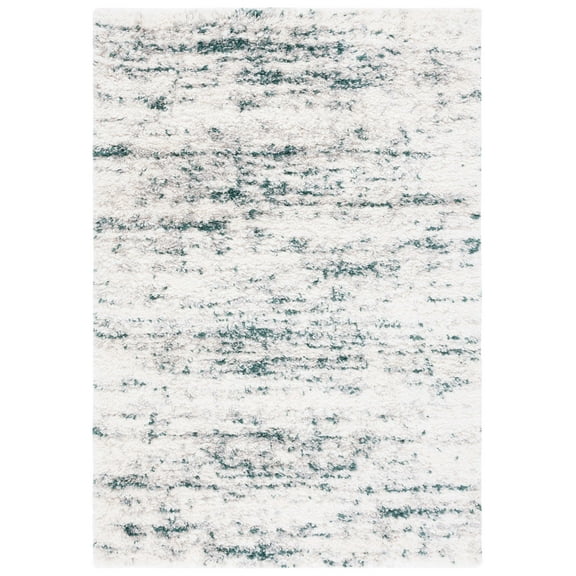 SAFAVIEH Fontana Darian Abstract Shag Area Rug, Ivory/Green, 9' x 12'