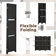 thumbnail image 6 of YRLLENSDAN 6 Panel Room Divider Wall, Room Partitions and Dividers Freestanding Portable Wall Room Partition Folding Room Divider with Removable Storage Shelves, Black, 6 of 8