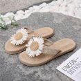 thumbnail image 6 of Willtoo Cute Linen Daisy Flip Flops For Women Thong Sandals Slides Summer Premium Comfort Slippers Arch Support Yoga Mat Footwear, 6 of 6
