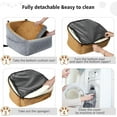 thumbnail image 5 of Dog Car Seat for Small Medium Dogs,Detachable Washable Dog Booster Seat Under 30lbs, Pet Car Seat Travel Bed with Storage Pockets and Dog Safety Belt(Grey/Brown), 5 of 12